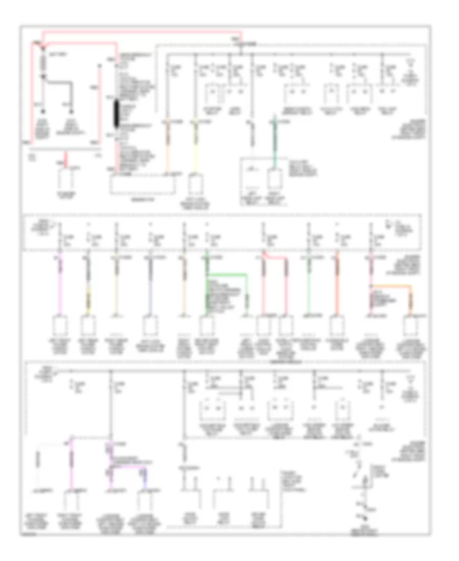 Power Distribution Wiring Diagram 1 of 4 for Ford Mustang 2008