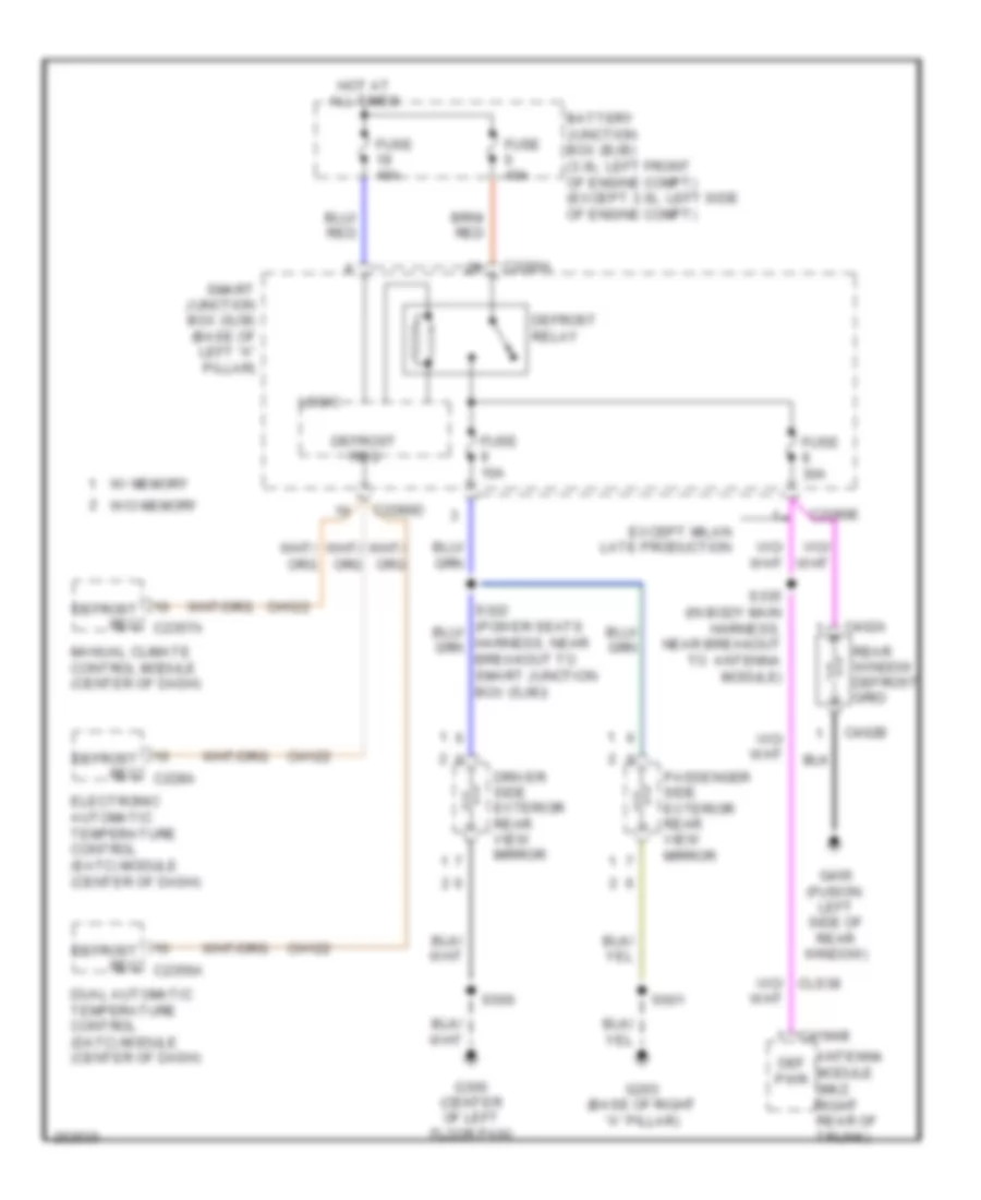 Defoggers Wiring Diagram for Ford Fusion SE 2007