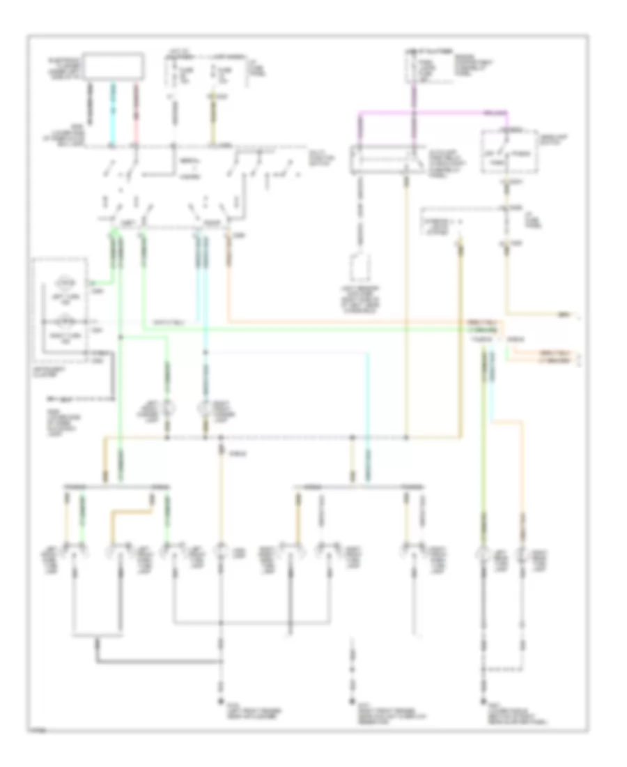 Exterior Lamps Wiring Diagram, Sedan without Lamp Out Warning (1 of 2) for Ford Taurus G 1996