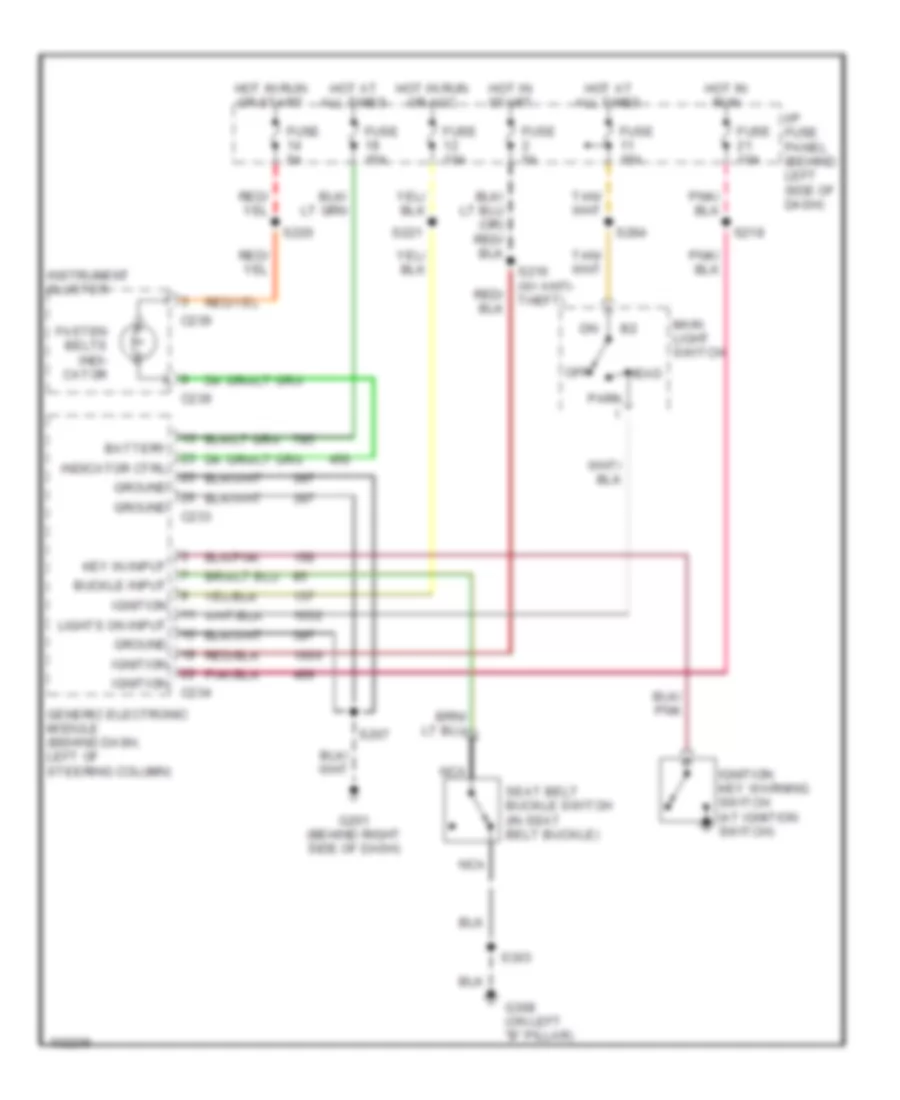 Warning System Wiring Diagrams for Ford Windstar GL 1998