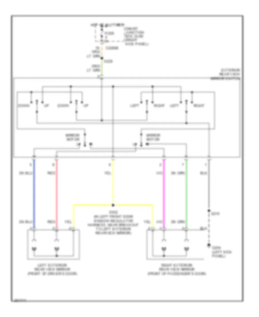 Power Mirrors Wiring Diagram for Ford Mustang 2007