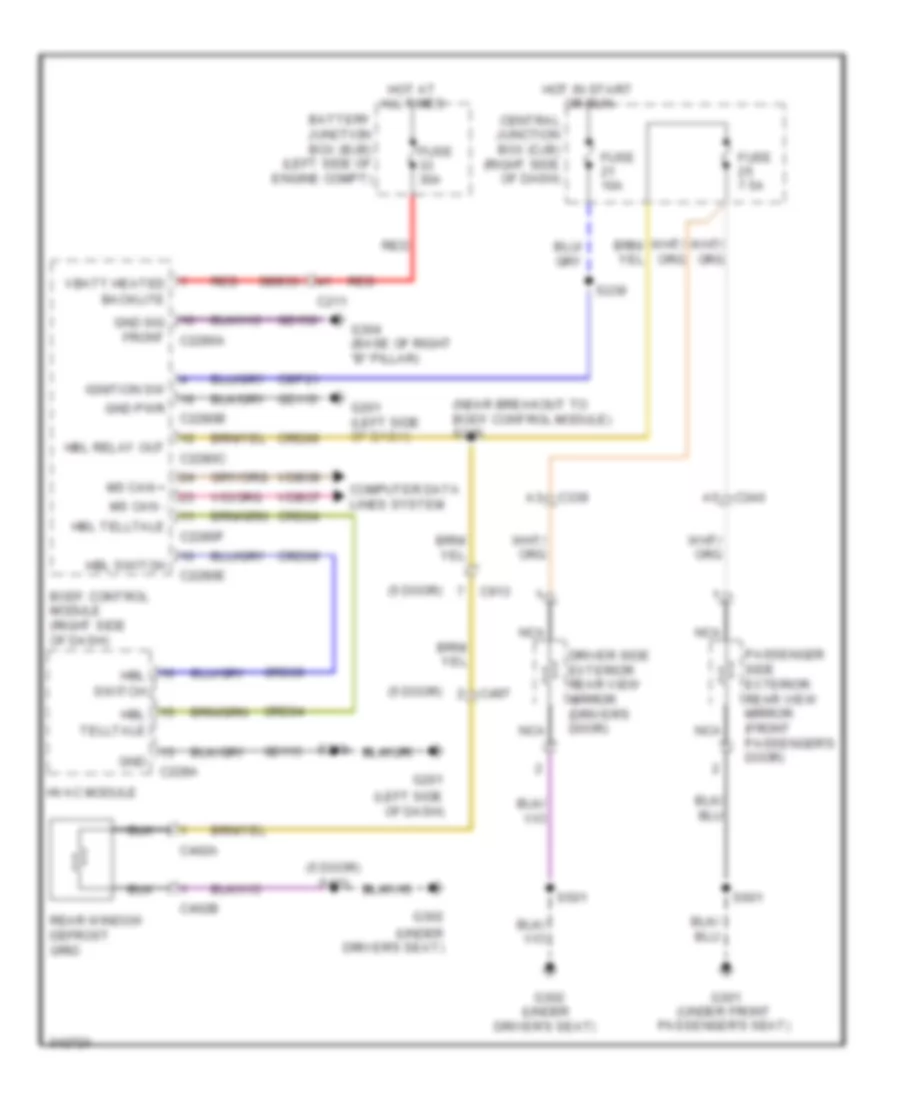 Defoggers Wiring Diagram for Ford Fiesta SES 2011