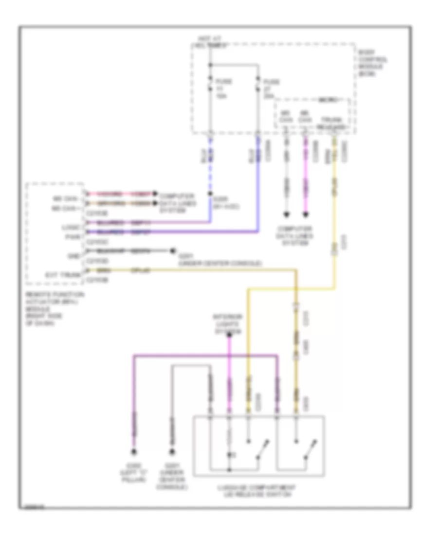 Trunk Release Wiring Diagram Except Police without Intelligent Access for Ford Taurus Limited 2013
