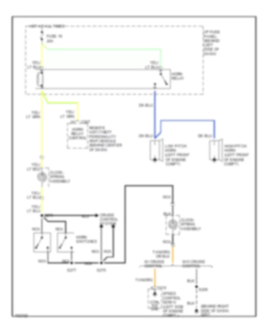 Horn Wiring Diagram for Ford Windstar Limited 1998
