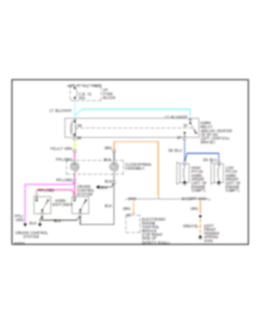 Horn Wiring Diagram for Ford Taurus GL 1992