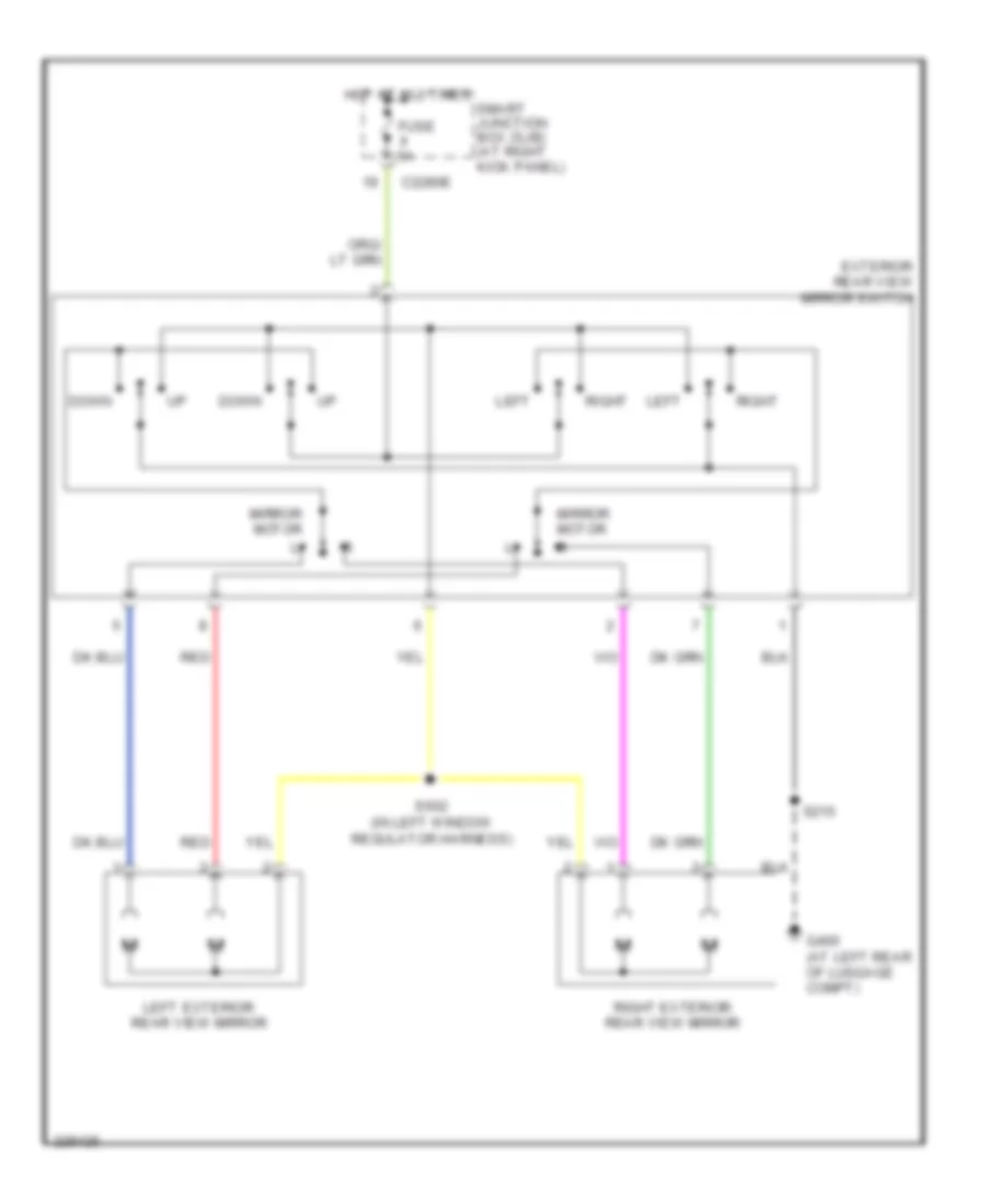 Power Mirrors Wiring Diagram for Ford Mustang 2006