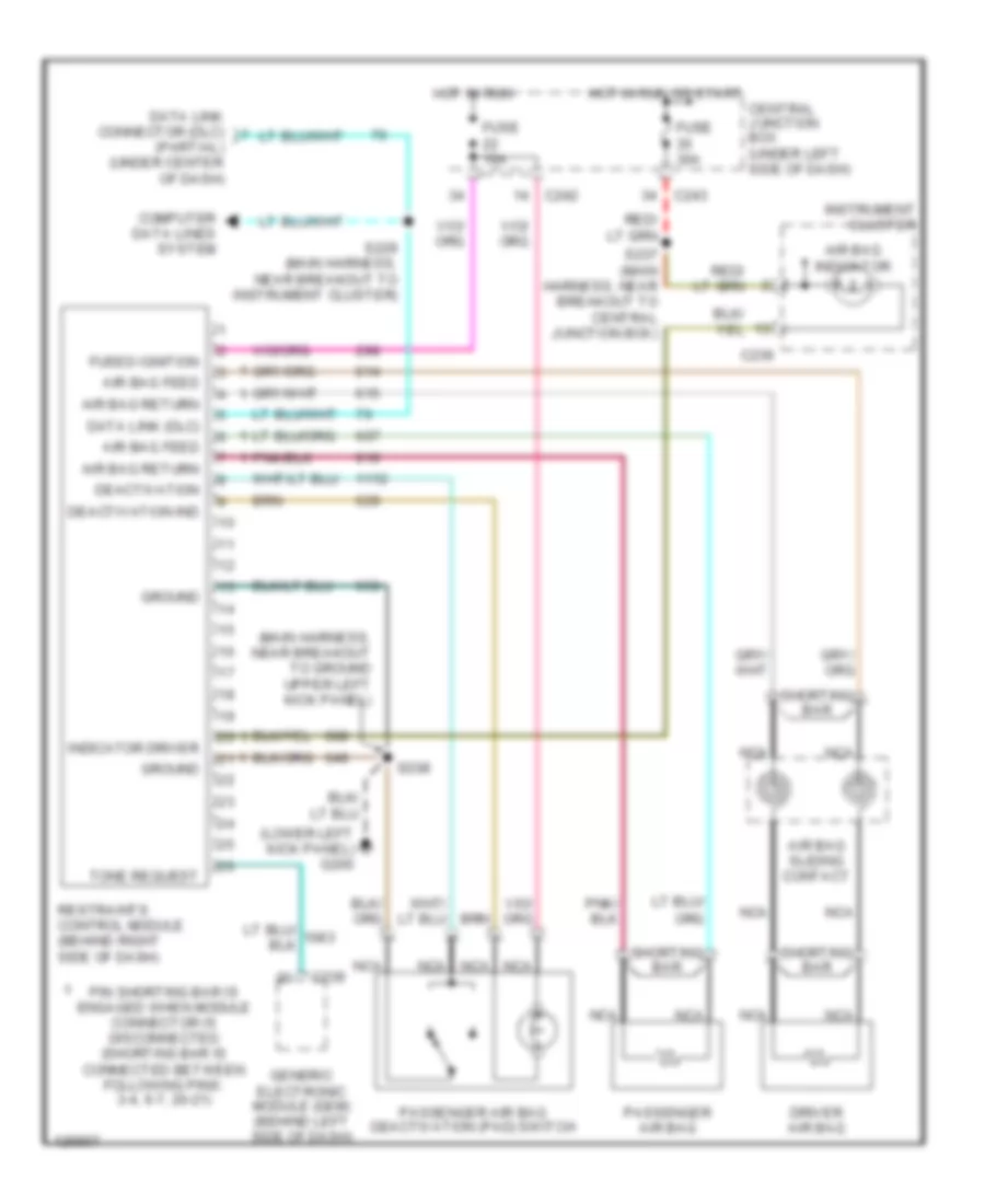 Supplemental Restraint Wiring Diagram for Ford Pickup F150 2000