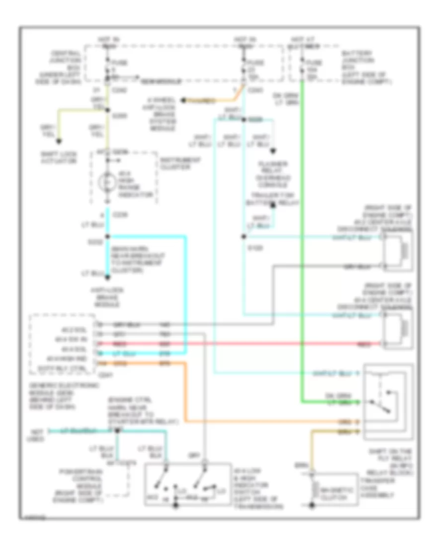 4WD Wiring Diagram, Mechanical for Ford Pickup F150 2000