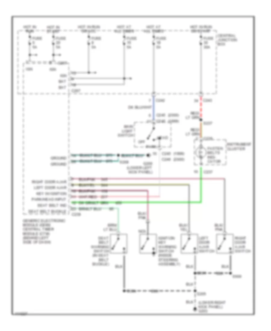 Warning System Wiring Diagrams for Ford Pickup F150 2000