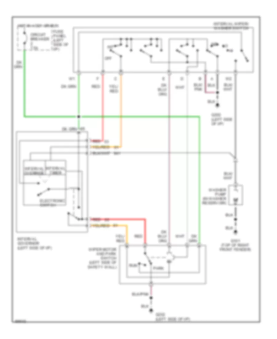 Interval WiperWasher Wiring Diagram for Ford Club Wagon E250 1990