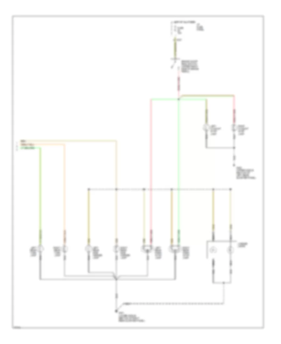 Exterior Lamps Wiring Diagram, Wagon without Lamp Out Warning (2 of 2) for Ford Taurus LX 1996