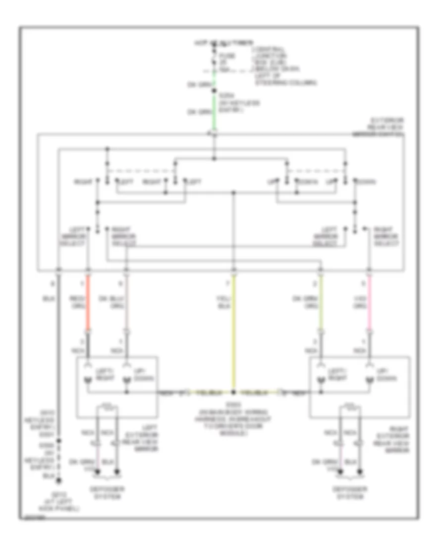 Power Mirrors Wiring Diagram for Ford Crown Victoria 2005
