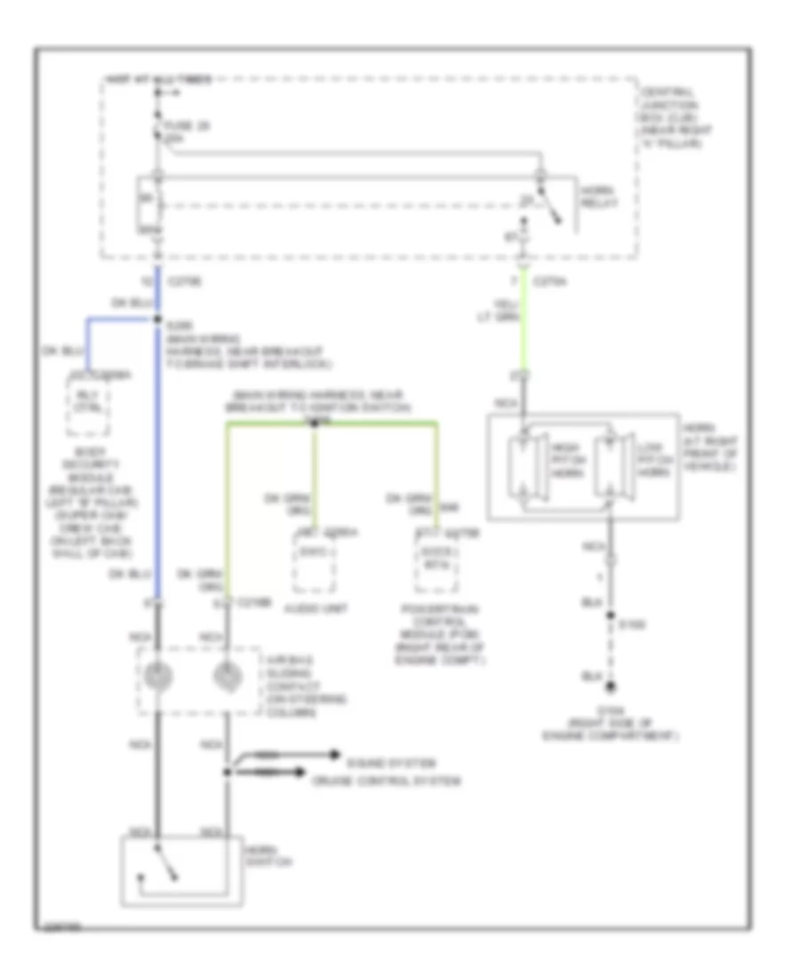 Horn Wiring Diagram for Ford Pickup F150 2006