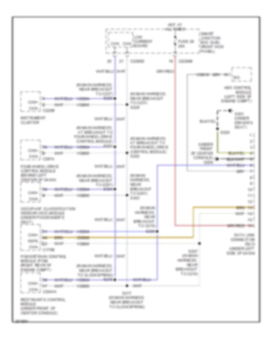Computer Data Lines Wiring Diagram for Ford Ranger 2007
