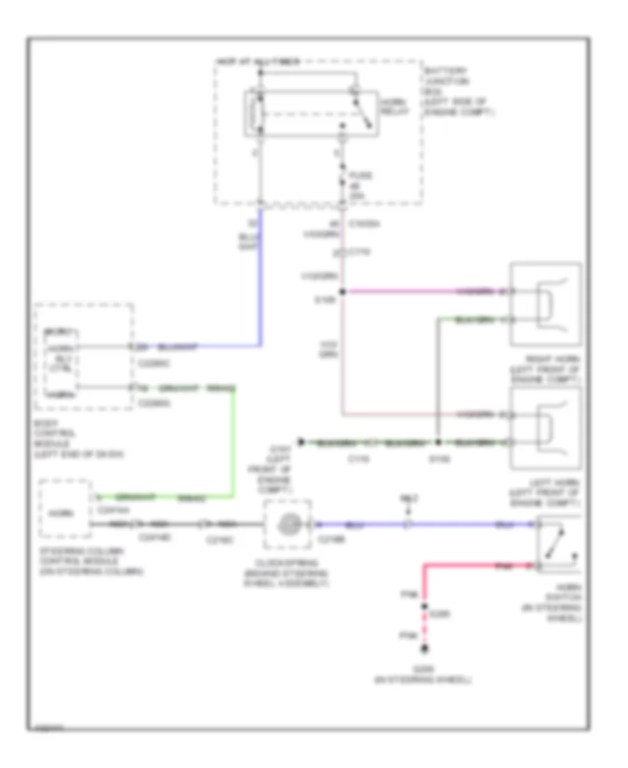 Horn Wiring Diagram, Hybrid for Ford Fusion SE 2014
