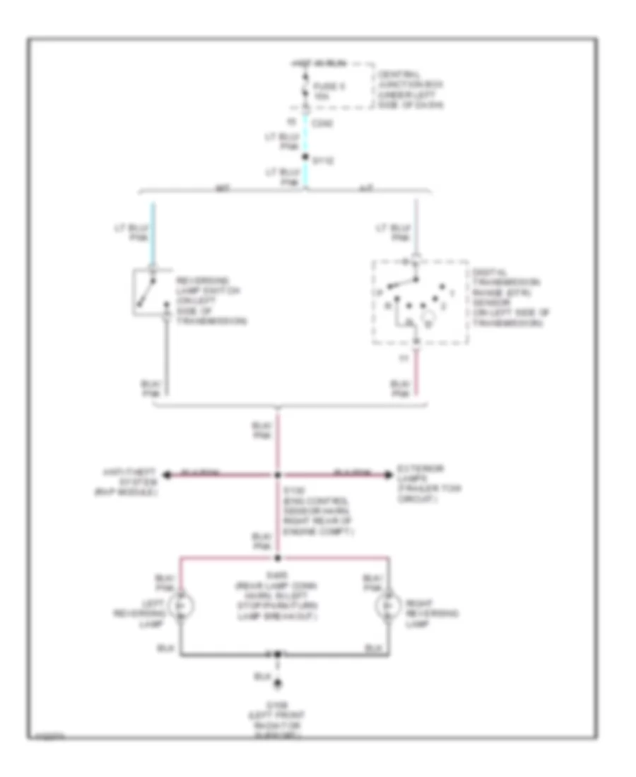 Back up Lamps Wiring Diagram for Ford Pickup F250 Super Duty 2000