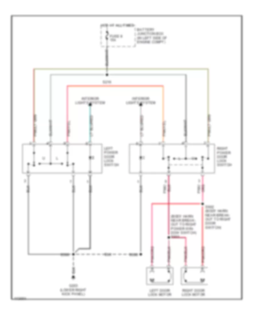 Door Lock Wiring Diagram for Ford Pickup F250 Super Duty 2000