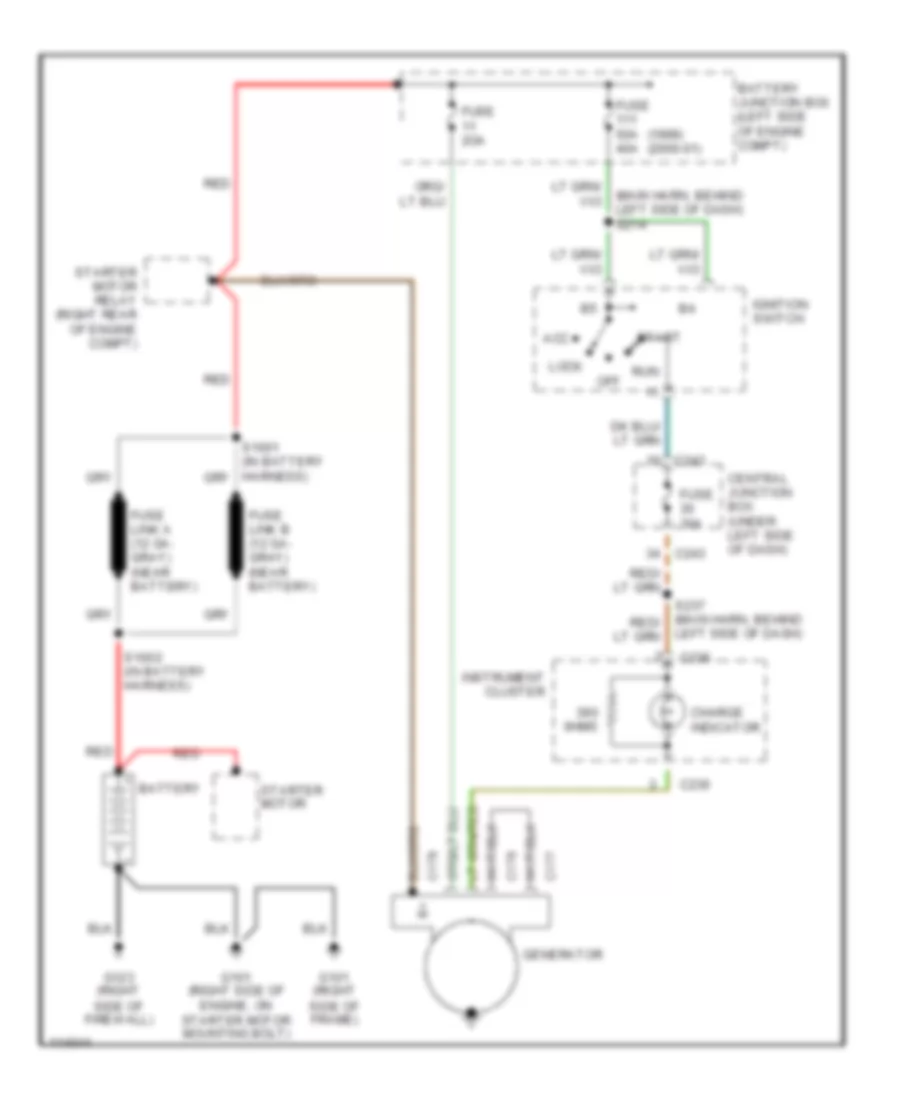 Charging Wiring Diagram for Ford Pickup F250 Super Duty 2000