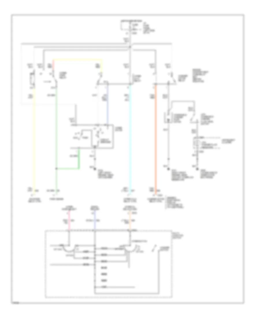 Электросхема передних стеклоочистителей дворников и омывателя лобового стекла для Ford Taurus SHO 1996