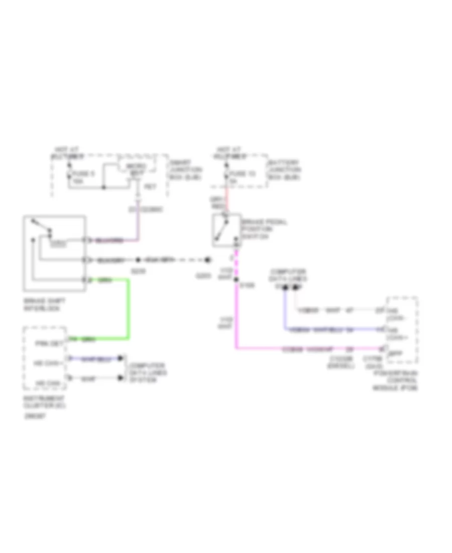 Shift Interlock Wiring Diagram for Ford Cab  Chassis F350 Super Duty 2009