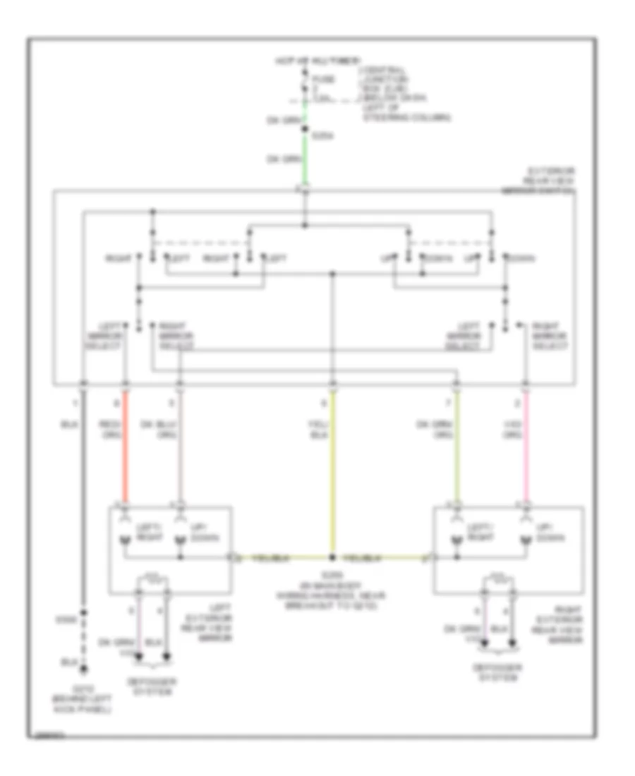 Power Mirrors Wiring Diagram for Ford Crown Victoria 2009