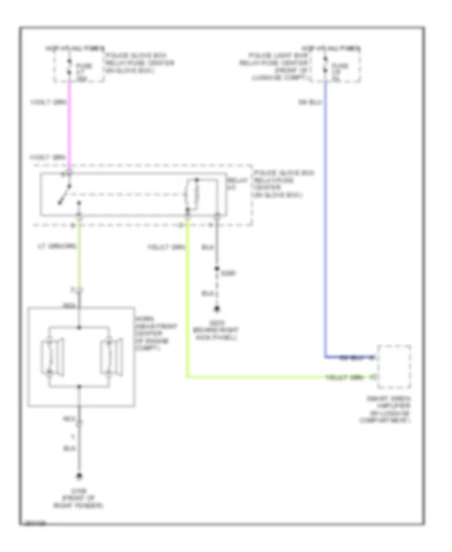 Horn Wiring Diagram with Police for Ford Crown Victoria LX 2009