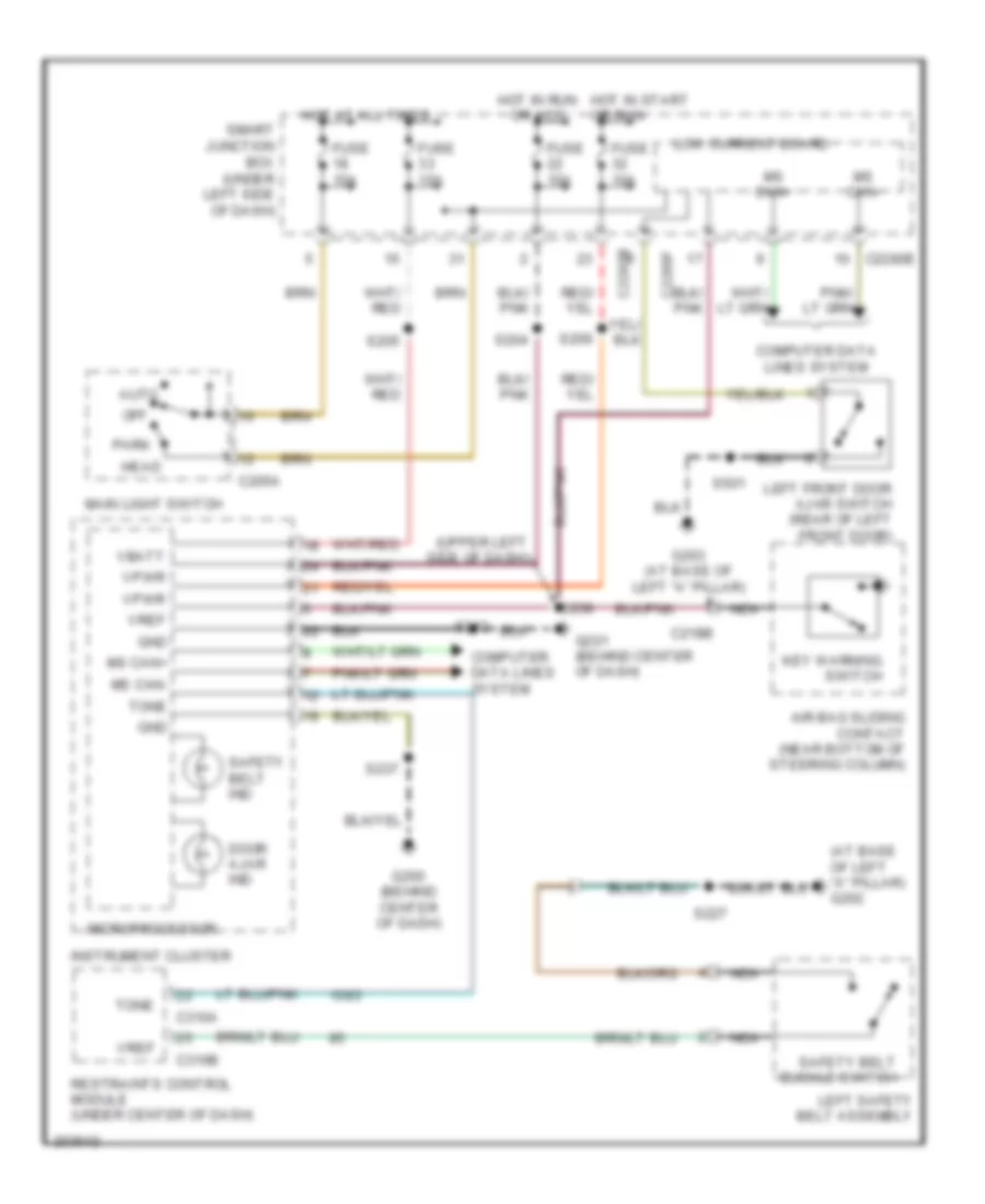 Warning Systems Wiring Diagram for Ford Taurus SEL 2006