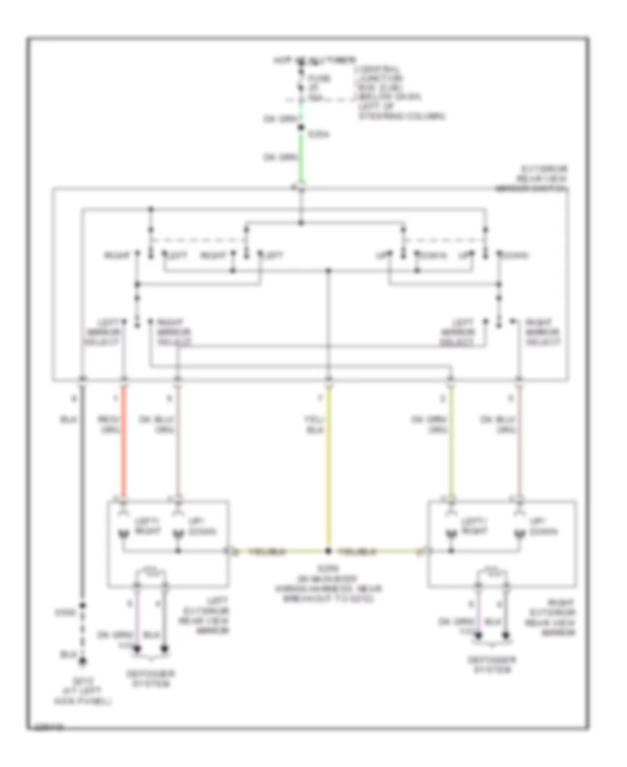 Power Mirrors Wiring Diagram for Ford Crown Victoria Police Interceptor 2006