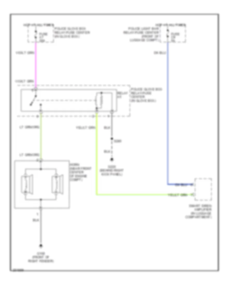 Horn Wiring Diagram, Crown Police for Ford Crown Victoria 2007