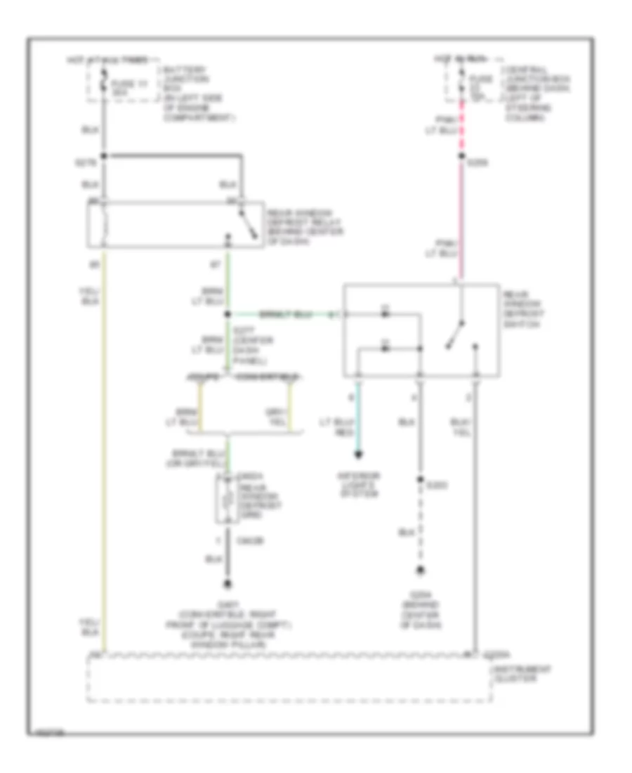 Defogger Wiring Diagram for Ford Mustang 2002