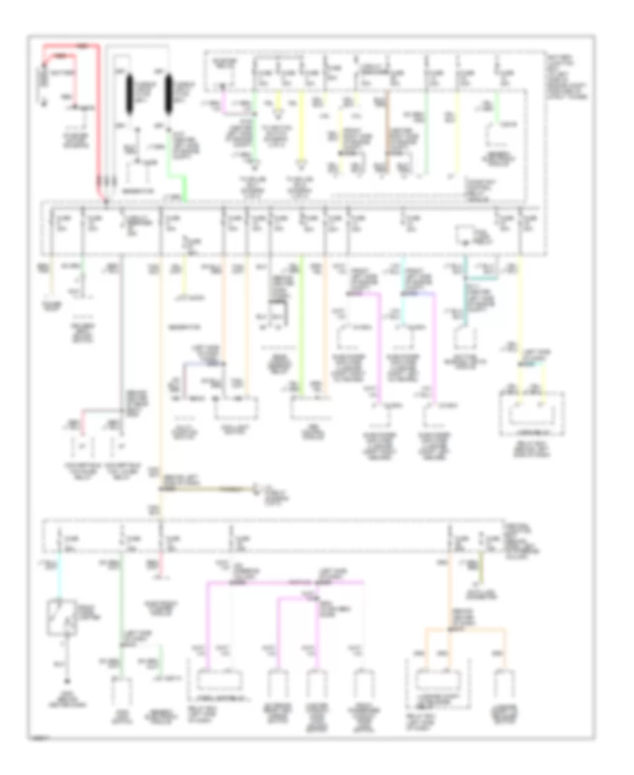 Power Distribution Wiring Diagram 1 of 3 for Ford Mustang 2002