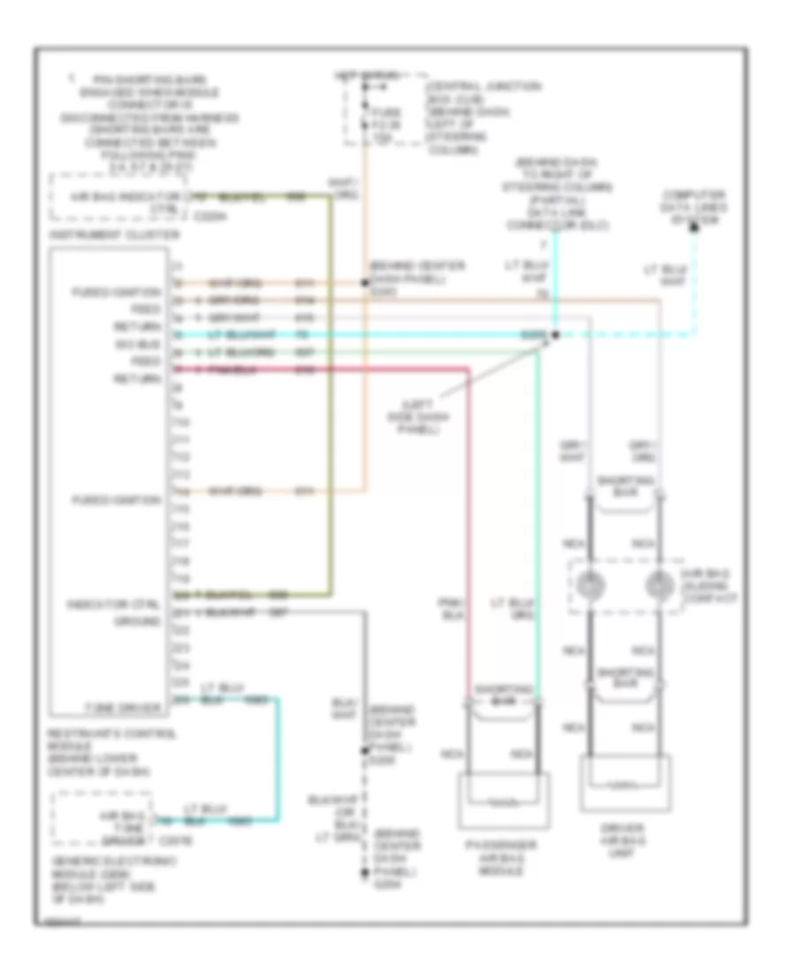 Supplemental Restraint Wiring Diagram for Ford Mustang 2002