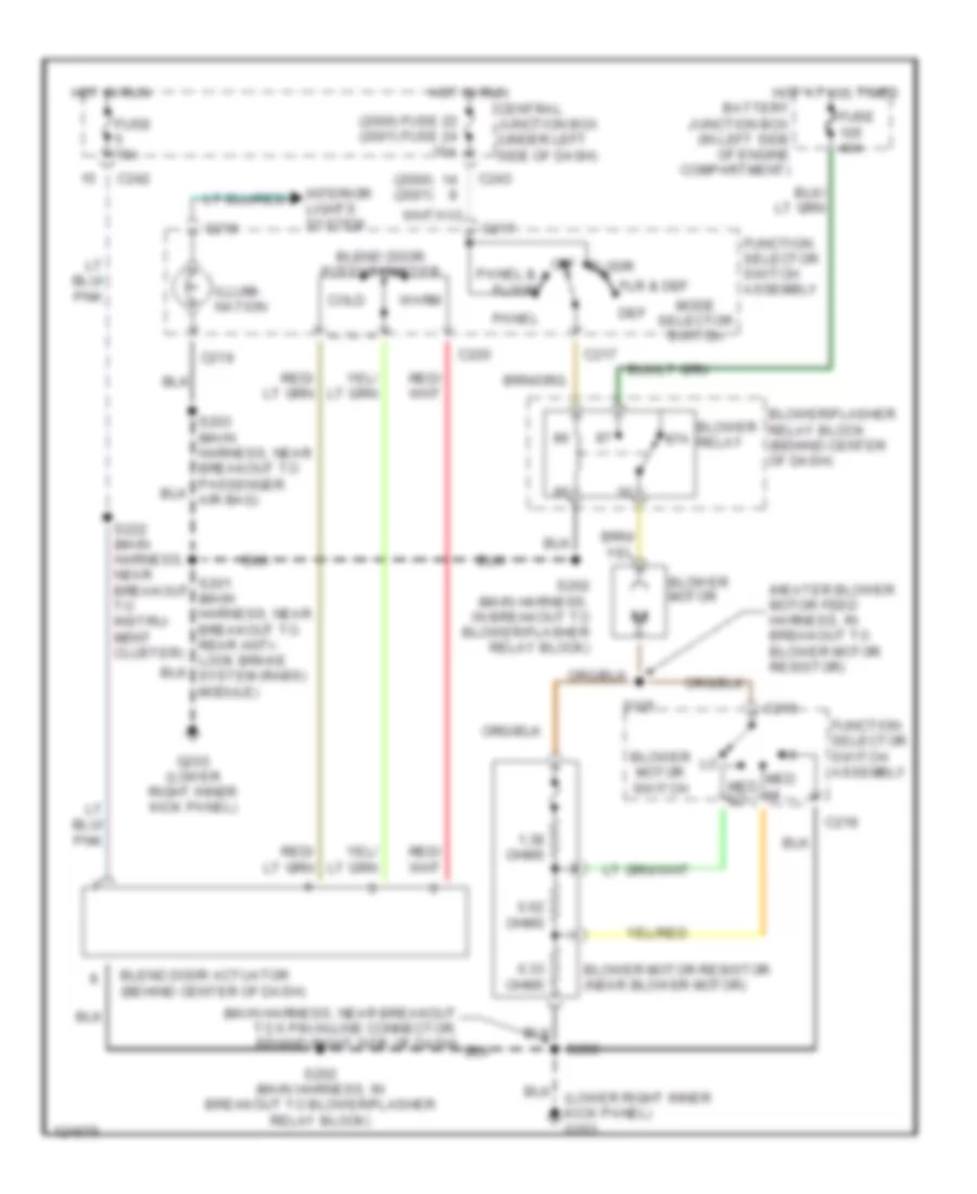 Heater Wiring Diagram for Ford Pickup F350 Super Duty 2000