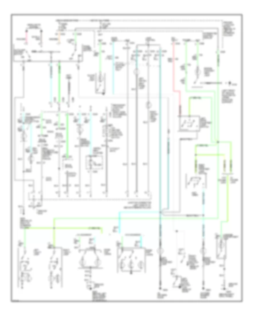 Interior Light Wiring Diagram, without RemoteKeyless Entry for Ford Thunderbird LX 1996