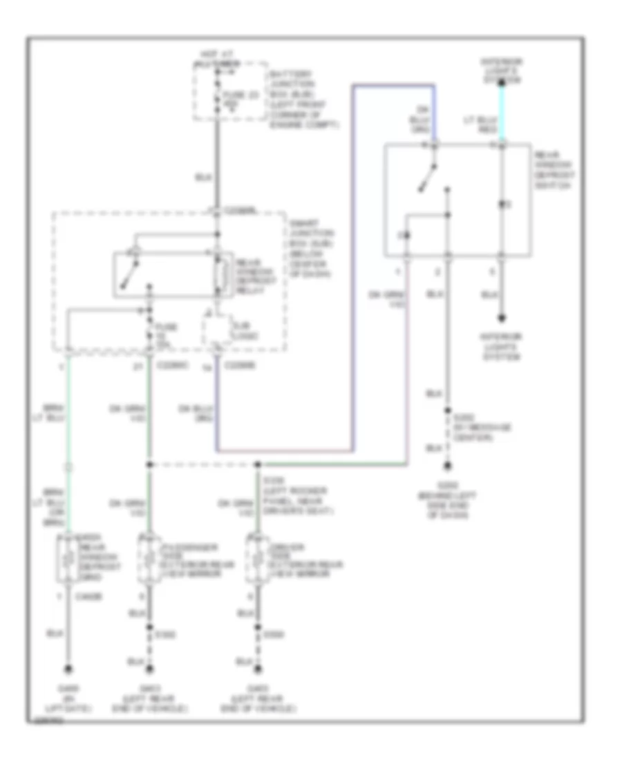 Defoggers Wiring Diagram Except Hybrid for Ford Escape 2006