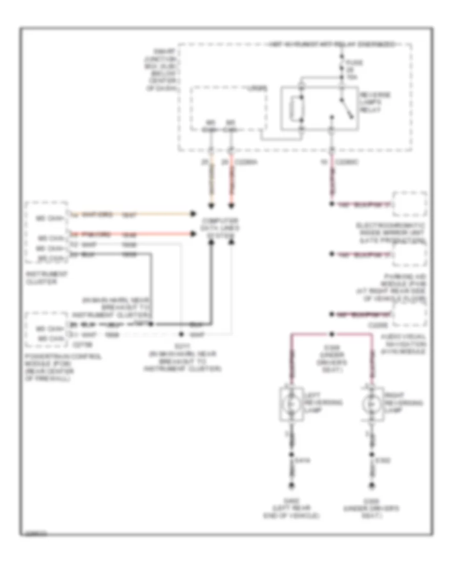 Back-up Lamps Wiring Diagram, Hybrid for Ford Escape 2006