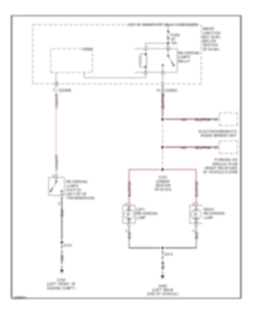 Back-up Lamps Wiring Diagram, MT Except Hybrid for Ford Escape 2006