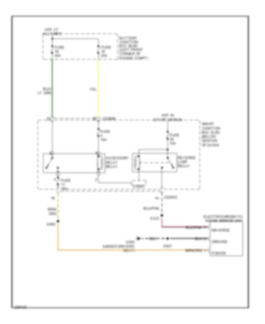 Electrochromic Mirror Wiring Diagram Except Hybrid for Ford Escape 2006