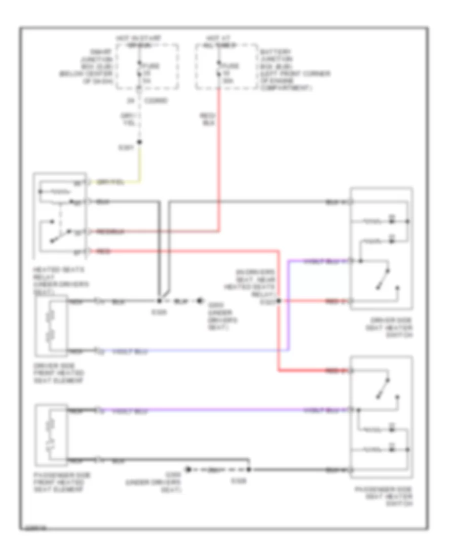 Heated Seats Wiring Diagram, Late Production Except Hybrid for Ford Escape 2006