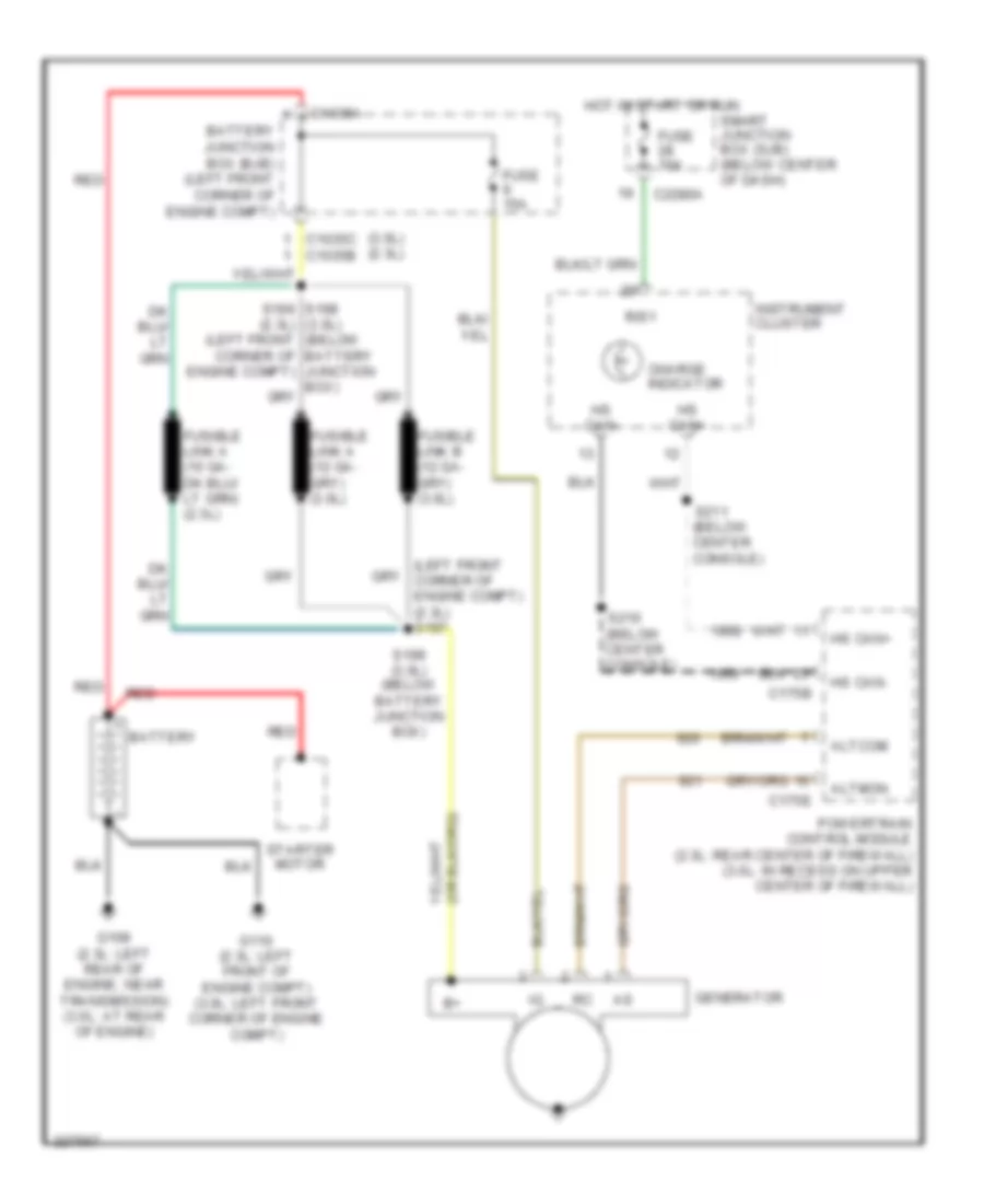 Charging Wiring Diagram Except Hybrid for Ford Escape 2006