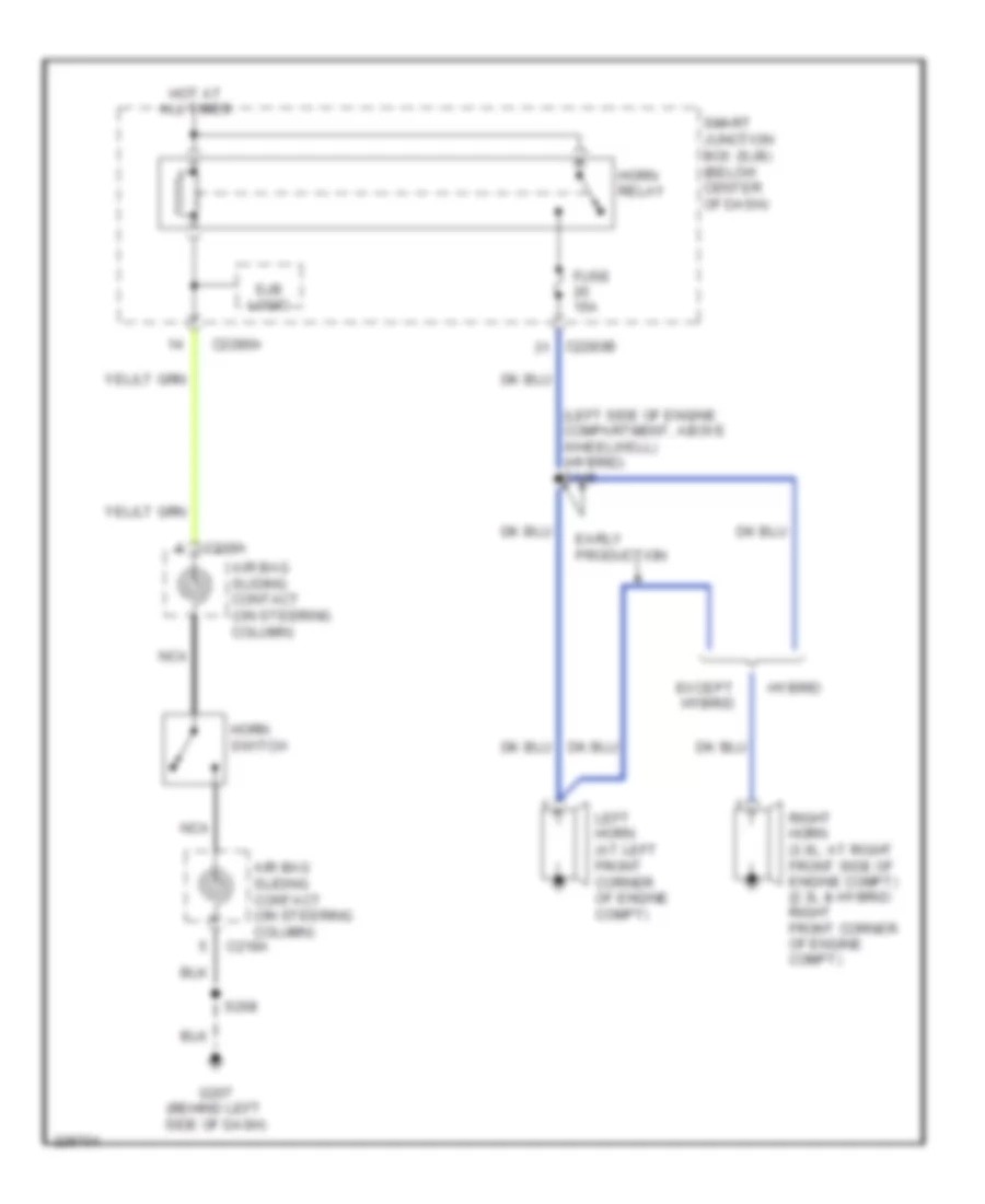 Horn Wiring Diagram for Ford Escape Hybrid 2006