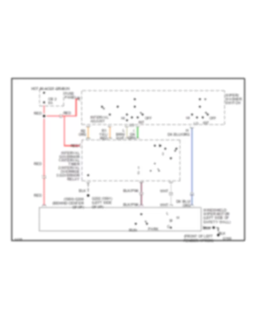 Электросхема стеклоочистителя, дворников и омывателя Интервала (1 из 2) для Ford Aerostar 1990