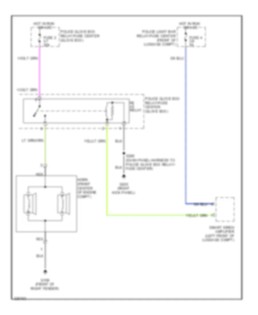Horn Wiring Diagram with Police for Ford Crown Victoria LX 2010