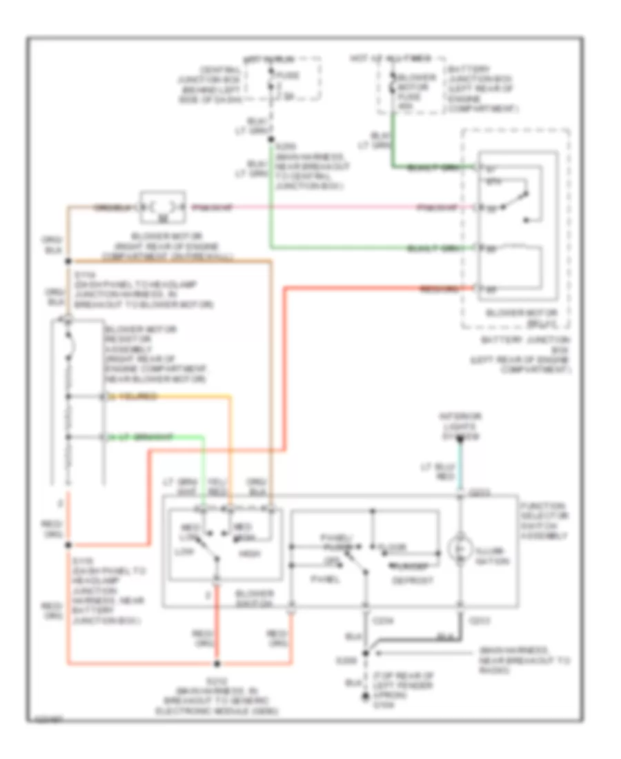 Heater Wiring Diagram for Ford Ranger 2000