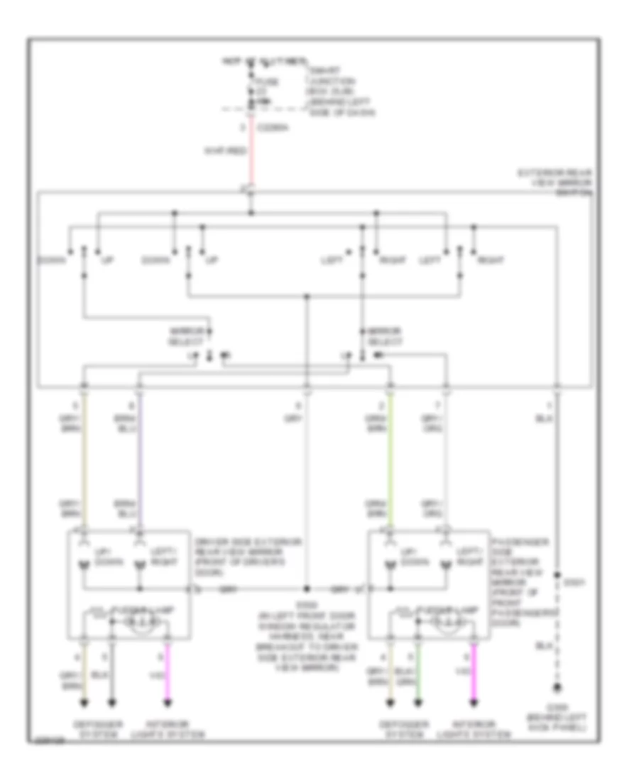 Power Mirrors Wiring Diagram for Ford Explorer 2006