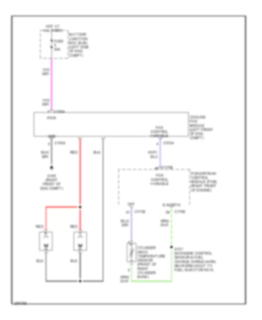 Cooling Fan Wiring Diagram, without Trailer Tow for Ford Edge SEL 2007