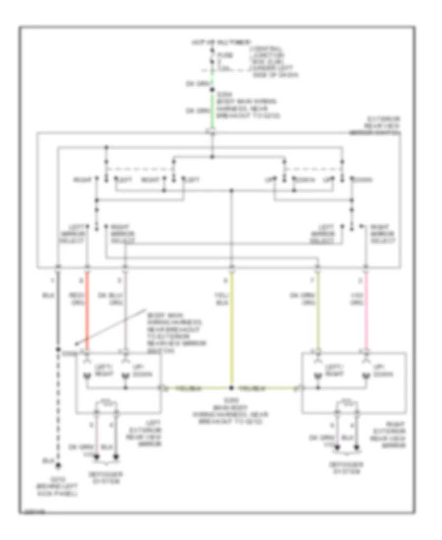 Power Mirrors Wiring Diagram for Ford Crown Victoria Police Interceptor 2010