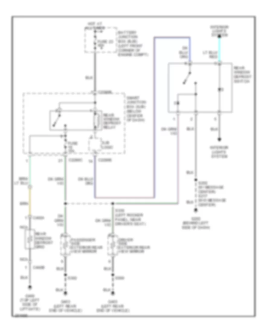 Defoggers Wiring Diagram Except Hybrid for Ford Escape 2007