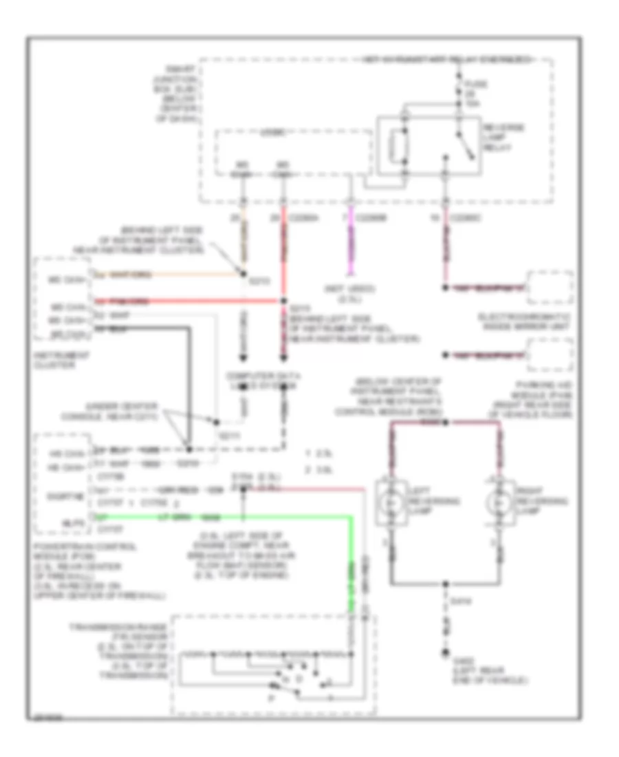 Back up Lamps Wiring Diagram A T Except Hybrid for Ford Escape 2007