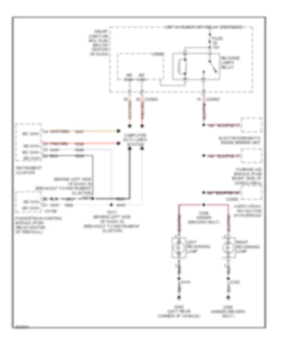 Back-up Lamps Wiring Diagram, Hybrid for Ford Escape 2007